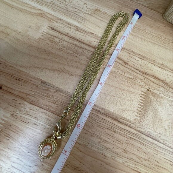Vintage Amedeo Gold-Tone Multi-Strand Necklace With Reversible Cameo Pendant - Picture 12 of 15